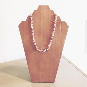 Sterling silver pink sunset shell necklace